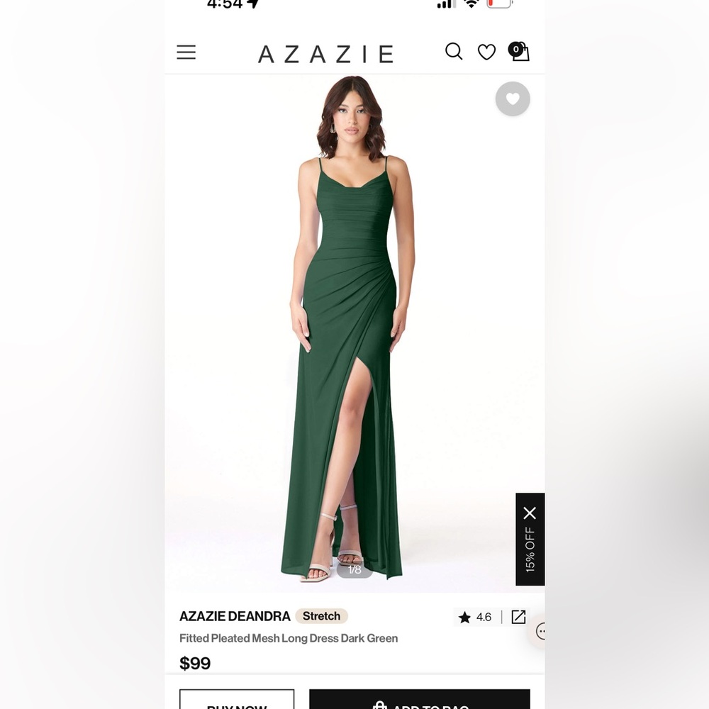 Green azazie bridesmaid dress